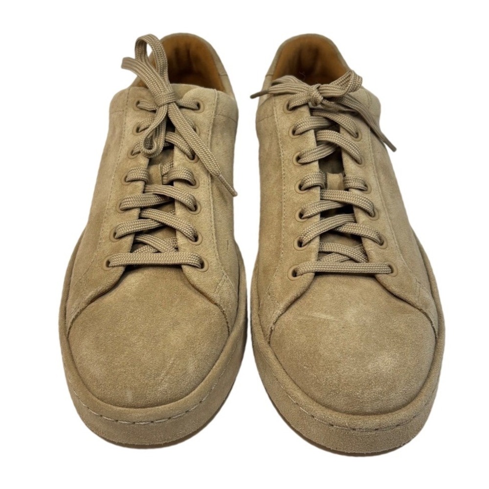 Allen Edmonds Mens Barnes Suede Sneakers Size 8.5 D Tan‎ Bone Low Top Lace Up - Picture 4 of 9